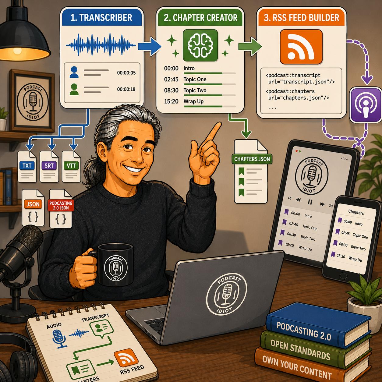Episode 20 – I added two new tools to my podcast toolset: Podcast Transcriber and Chapter Creator